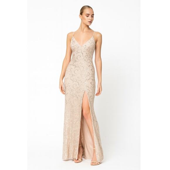 Vince Camuto Sequin Floral A Line Gown 6 NEW - Picture 1 of 7